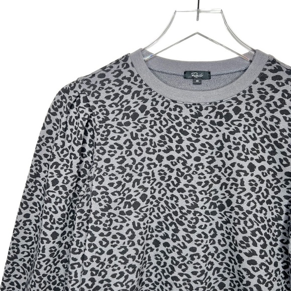 Rails Marcie Charcoal Mini Cheetah Women’s Lounge Cozy Crew Sweatshirt Sz XS - Picture 3 of 13